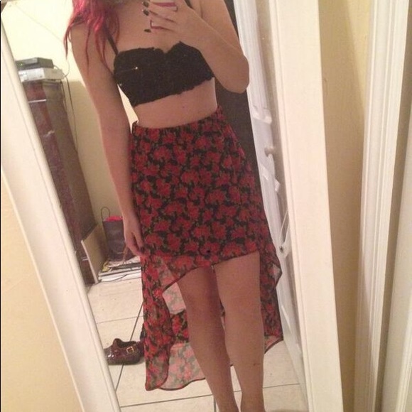 Floral High-Low skirt - Picture 2 of 3